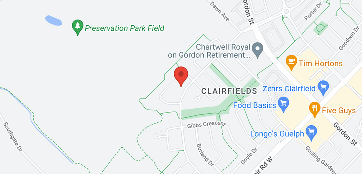 map of 79 CLAIRFIELDS Drive W